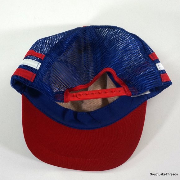 Vtg DA YOOPERS GROOPER MICHIGAN SnapBack Hat Retro Deer Camp Cap Blue Red White - Picture 4 of 5